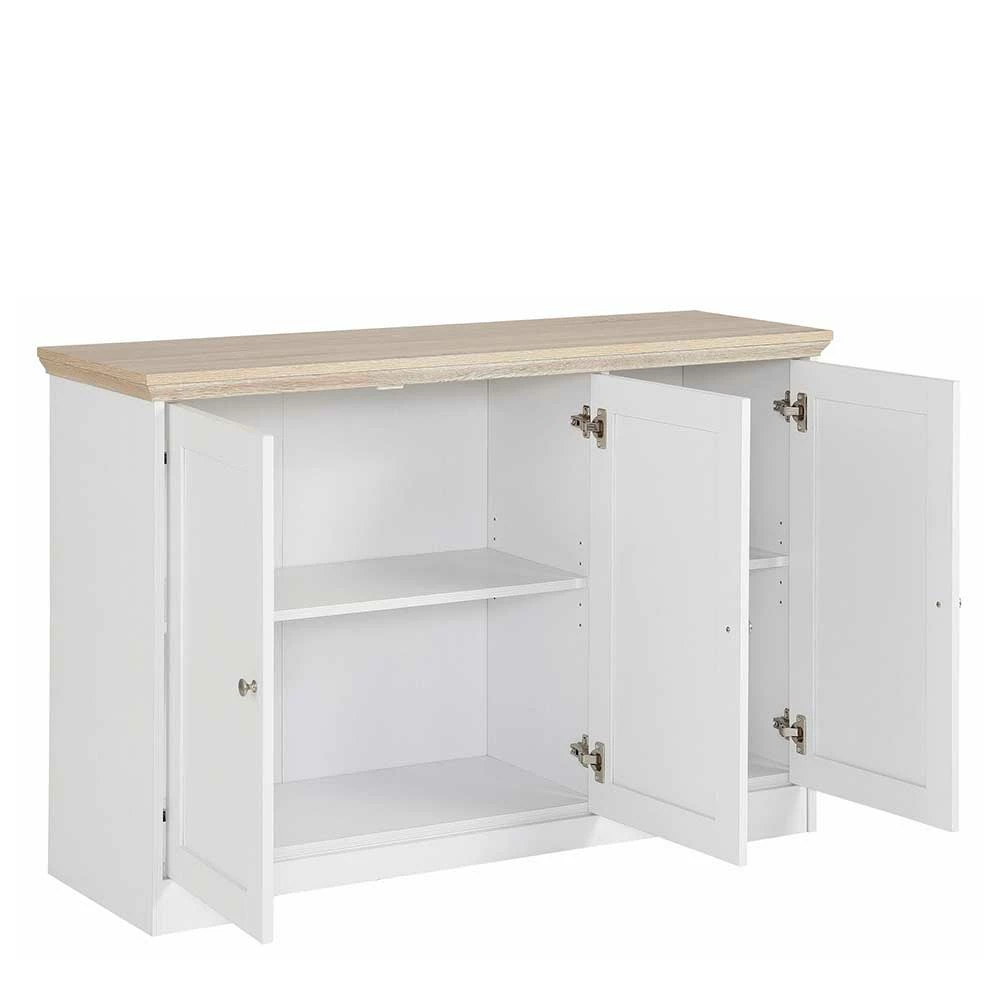 Bester Verkauf ✔️ Modern Country Türen-Kommode In Weiß & Eiche - Akedra 🥰 4 Bester Verkauf ✔️ Modern Country Türen-Kommode In Weiß & Eiche - Akedra 🥰 – Bild 4