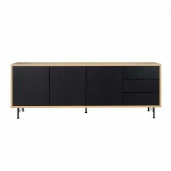 Beste Bewertungen von 🧨 Moderne Anrichte In Schwarz & Eichefarben Chicron Ohne Griffe 🔔