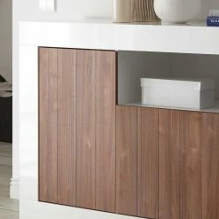 Coupon 🤩 Moderne Design Kommode Mit Offenem Fach - Heres ✨ -Reanna Shop moderne design kommode mit offenem fach in weiss glanz dekor nussbaum heres 04