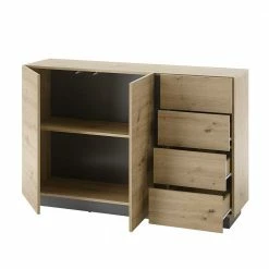 Beste Bewertungen von 🎉 Moderne Kombi-Kommode 138 Cm Breit - Lairian ⌛ -Reanna Shop moderne kombi kommode 138 cm breit in wildeiche optik dunkelgrau lairian 03