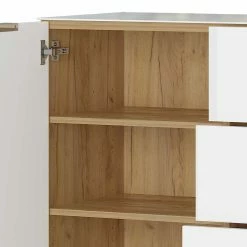 Top 10 ❤️ Moderne Kommode In Weiß & Wildeiche - Satumare 🔥 -Reanna Shop moderne kommode in weiss wildeiche mit beschichtung aus glas satumare 05