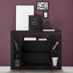 Bestes Angebot 🤩 Moderne Kommode Mit 2 Türen & 5 Fächern - Bihar 👏 8 Bestes Angebot 🤩 Moderne Kommode Mit 2 Türen & 5 Fächern - Bihar 👏 -Reanna Shop moderne kommode mit 2 tueren 5 faechern in schwarz holzstruktur bihar 02