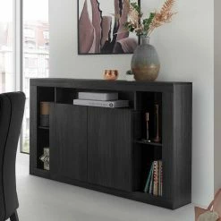 Bestes Angebot 🤩 Moderne Kommode Mit 2 Türen & 5 Fächern - Bihar 👏 11 Bestes Angebot 🤩 Moderne Kommode Mit 2 Türen & 5 Fächern - Bihar 👏 -Reanna Shop moderne kommode mit 2 tueren 5 faechern in schwarz holzstruktur bihar 05