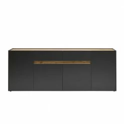 Aktion 🛒 Modernes Sideboard 220 Cm Breit - Ahilav 🌟 -Reanna Shop modernes sideboard 220 cm breit in anthrazit mit wildeiche dekor ahilav 03