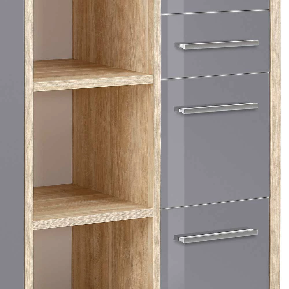 Rabatt ❤️ Niedriger Aktenschrank In Grau Glas & Eiche - Xedno 🥰 5 Rabatt ❤️ Niedriger Aktenschrank In Grau Glas & Eiche - Xedno 🥰 – Bild 5