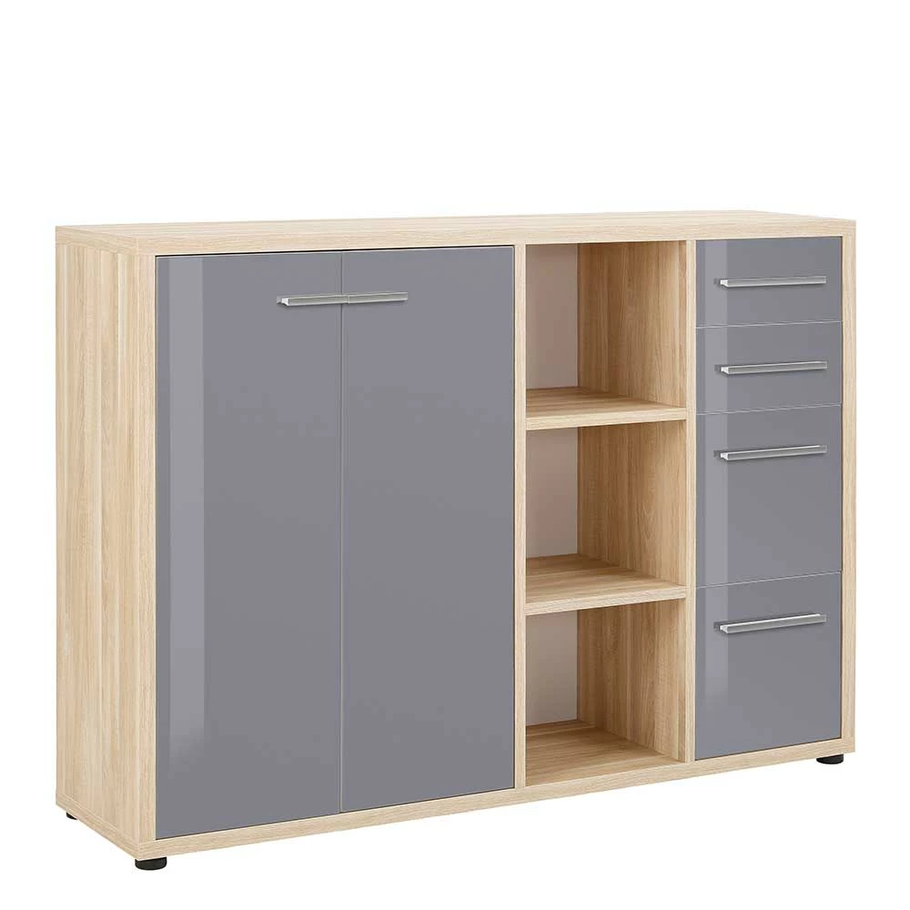 Rabatt ❤️ Niedriger Aktenschrank In Grau Glas & Eiche - Xedno 🥰 1 Rabatt ❤️ Niedriger Aktenschrank In Grau Glas & Eiche - Xedno 🥰