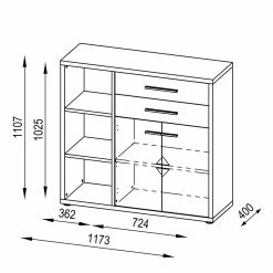 Auslauf 🔥 Niedriger Bürorschrank Für Ordner In Eiche - Xedno 🛒 9 Auslauf 🔥 Niedriger Bürorschrank Für Ordner In Eiche - Xedno 🛒 -Reanna Shop niedriger buerorschrank fuer ordner in eiche nachbildung 118x111x40 xedno 04