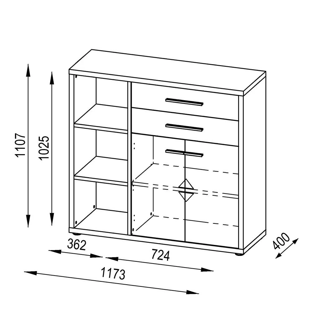 Auslauf 🔥 Niedriger Bürorschrank Für Ordner In Eiche - Xedno 🛒 5 Auslauf 🔥 Niedriger Bürorschrank Für Ordner In Eiche - Xedno 🛒 – Bild 5