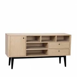 Bestes Angebot ⌛ Offenes Retro Sideboard Jumeco In Holz White Wash ⌛