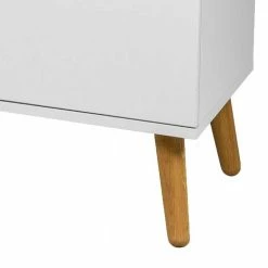 Bestes Angebot 😉 Retro Anrichte Ohne Griffe Vudian In Weiß & Eiche 🥰 -Reanna Shop retro anrichte ohne griffe in weiss eiche vudian 03