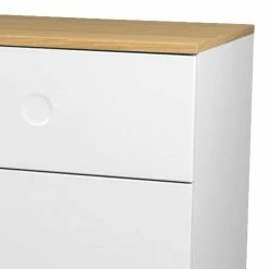 Bestes Angebot 😉 Retro Anrichte Ohne Griffe Vudian In Weiß & Eiche 🥰 -Reanna Shop retro anrichte ohne griffe in weiss eiche vudian 04