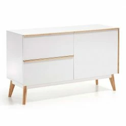 Billig 😀 Retro Kombikommode Belice In Weiß Und Eiche Massiv 👏