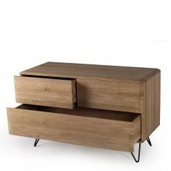 Angebote 🥰 Retro Kommode In Eiche Bianco - Bakaras 😀 9 Angebote 🥰 Retro Kommode In Eiche Bianco - Bakaras 😀 -Reanna Shop retro kommode in eiche bianco mit metallbeinen 120x75x40 bakaras 03