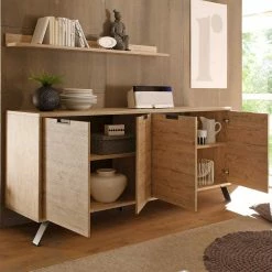 Auslauf 👏 Retro Sideboard Rodonda In Eiche ❤️ -Reanna Shop retro sideboard eiche 4 tuerig rodonda 03