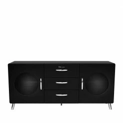 Am billigsten 🥰 Retro Sideboard Flavian In Schwarz ✔️ -Reanna Shop retro sideboard schwarz modern flavian 02