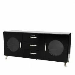 Am billigsten 🥰 Retro Sideboard Flavian In Schwarz ✔️