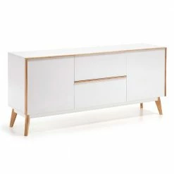 Großhandel ⭐ Retro Sideboard Belice In Weiß Und Eiche Massiv 🔥