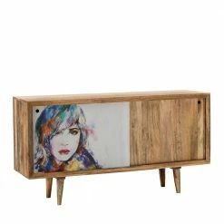 Bestes Angebot 👍 Schiebetüren Sideboard Mit Motiv Frau Mehrfarbig - Mengiz 🎁