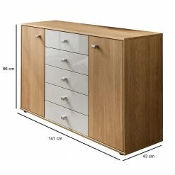 Top 10 👏 Schlafzimmer Kommode In Eichefarben & Beige - Emdsiva 😍 -Reanna Shop schlafzimmer kommode in eichefarben beige mit 2 tueren 5 schubladen emdsiva 04