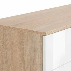 Brandneu 🥰 Schlicht-moderne Kombi-Kommode 136x100x40cm - Ildanov 🔔 9 Brandneu 🥰 Schlicht-moderne Kombi-Kommode 136x100x40cm - Ildanov 🔔 -Reanna Shop schlicht moderne kombi kommode 136x100x40cm in weiss glas eiche sonoma dekor ildanov 03