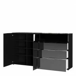 Großhandel ⭐ Schwarzes Sideboard Mit Glas-Beschichtung - Abid 🎉 8 Großhandel ⭐ Schwarzes Sideboard Mit Glas-Beschichtung - Abid 🎉 -Reanna Shop schwarzes sideboard mit glas beschichtung 4 schubladen 2 tueren abid 02