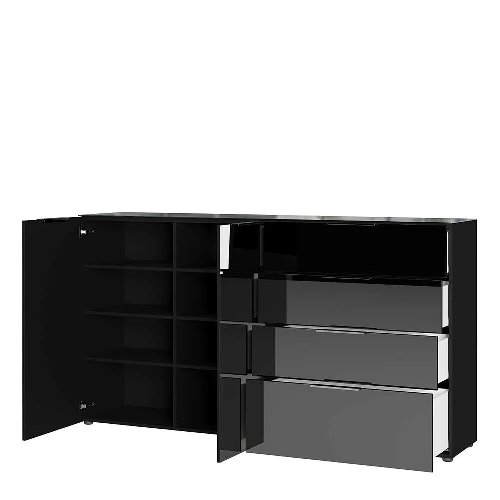 Großhandel ⭐ Schwarzes Sideboard Mit Glas-Beschichtung - Abid 🎉 3 Großhandel ⭐ Schwarzes Sideboard Mit Glas-Beschichtung - Abid 🎉 – Bild 3