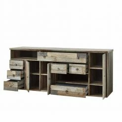 Neu 👍 Shabby Sideboard Curacon In Grau Treibholz Dekor 🌟 -Reanna Shop shabby sideboard grau treibholz dekor 80 cm hoch curacon 02