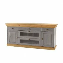 Angebote 👍 Sideboard Cempino In Grau Kiefer Teilmassiv 😍