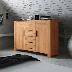 Budget 😉 Sideboard Mosniak Aus Kernbuche Massivholz 👍 -Reanna Shop sideboard kernbuche massivholz 155 cm mosniak 01