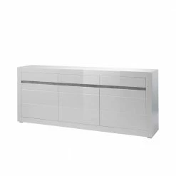 Blitzangebot 🎁 Sideboard Mit 3 Gedämpften Türen Mextra In Weiß Hochglanz ❤️