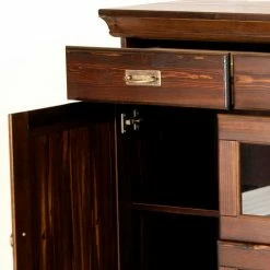 Besorgen ⌛ Sideboard Mit Glas Im Kolonialstil - Jurcavs 😍 -Reanna Shop sideboard mit glas im kolonialstil aus massivholz kiefer dunkel jurcavs 04