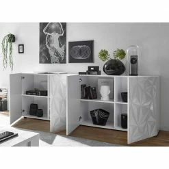 Auslauf ✔️ Sideboard Mit Türen In Weiß Hochglänzend - Vovasoma 👍 7 Auslauf ✔️ Sideboard Mit Türen In Weiß Hochglänzend - Vovasoma 👍 -Reanna Shop sideboard mit tueren in weiss hochglaenzend geometrie print vovasoma 02