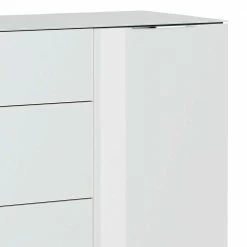 Beste Bewertungen von ❤️ Sideboard Mit Vier Schubladen & Zwei Türen - Hemstri 🔔 -Reanna Shop sideboard mit vier schubladen zwei tueren in weiss glas mit anthrazit hemstri 03