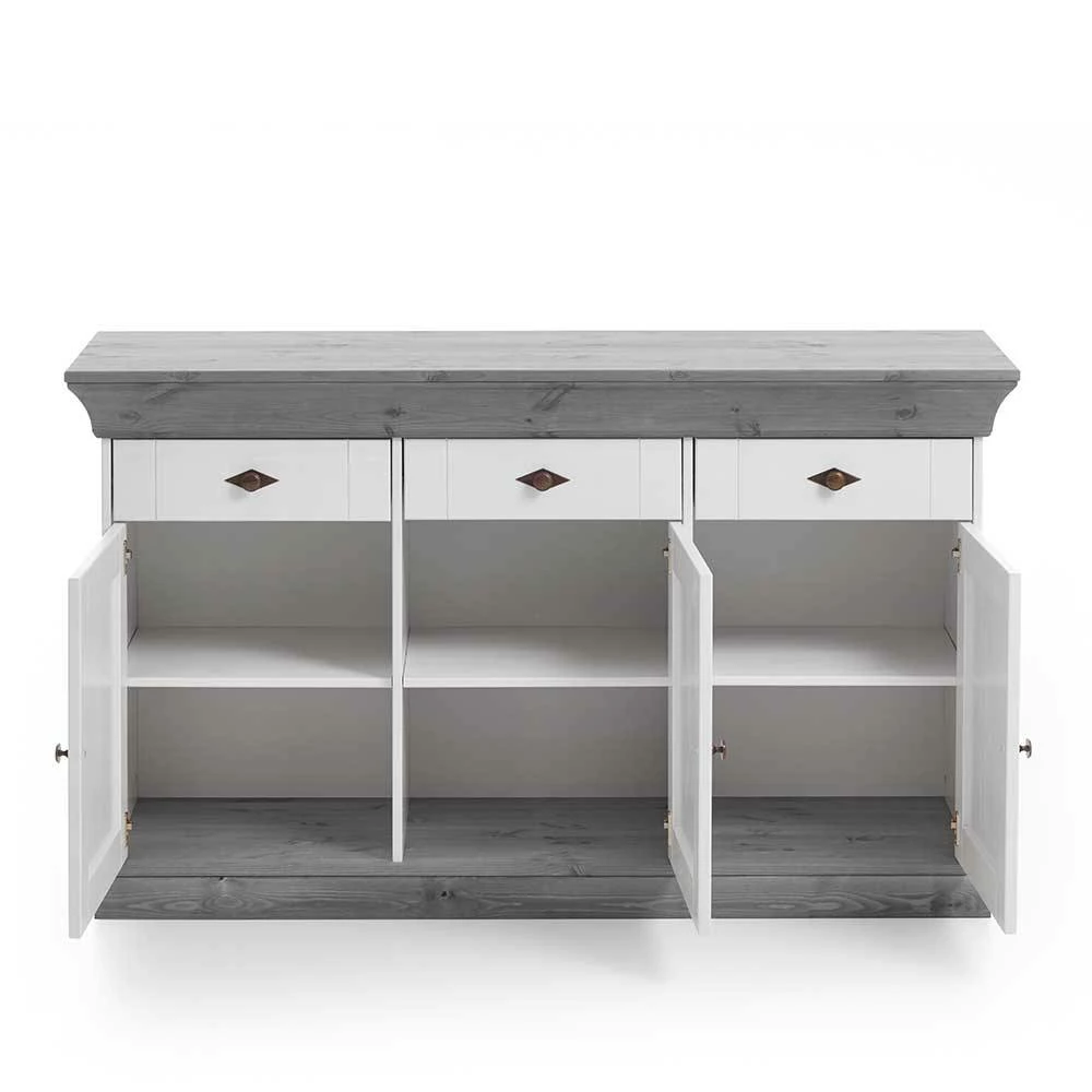 Neu 🔥 Sideboard Mirandesca In Weiß Grau ✨ 3 Neu 🔥 Sideboard Mirandesca In Weiß Grau ✨ – Bild 3