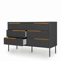 Besorgen 🎁 Skandi Design-Kommode Mit Sechs Schubladen - Anziano ✔️ -Reanna Shop skandi design kommode mit sechs schubladen in anthrazit mit eiche anziano 03