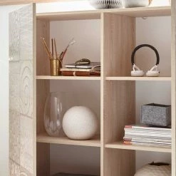 Auslauf 😀 Sonoma-Eiche Kommode Bedruckt - Bielvas ✔️ -Reanna Shop sonoma eiche kommode bedruckt mit zwei tueren 121x111x42 bielvas 04