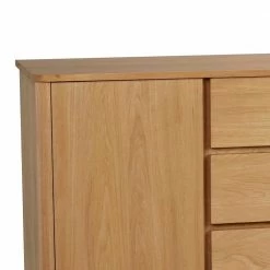 Angebote 🎉 Teilmassives Retro Sideboard In Eiche - Adunia ✨ -Reanna Shop teilmassives retro sideboard in eiche mit 3 schubladen 2 tueren adunia 05