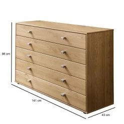 Auslauf 😉 Topp Schlafzimmer Holzkommode 141x86x43 Cm - Emdsiva 🎁 -Reanna Shop topp schlafzimmer holzkommode 141x86x43 cm mit fuenf schubladen emdsiva 04
