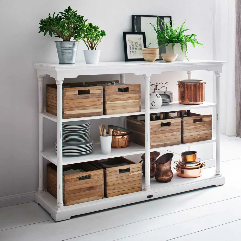 Bester Verkauf 🛒 Used Look Regal In Weiß Nurenos Mit 6 Holzkästen ❤️ 2 Bester Verkauf 🛒 Used Look Regal In Weiß Nurenos Mit 6 Holzkästen ❤️ – Bild 2