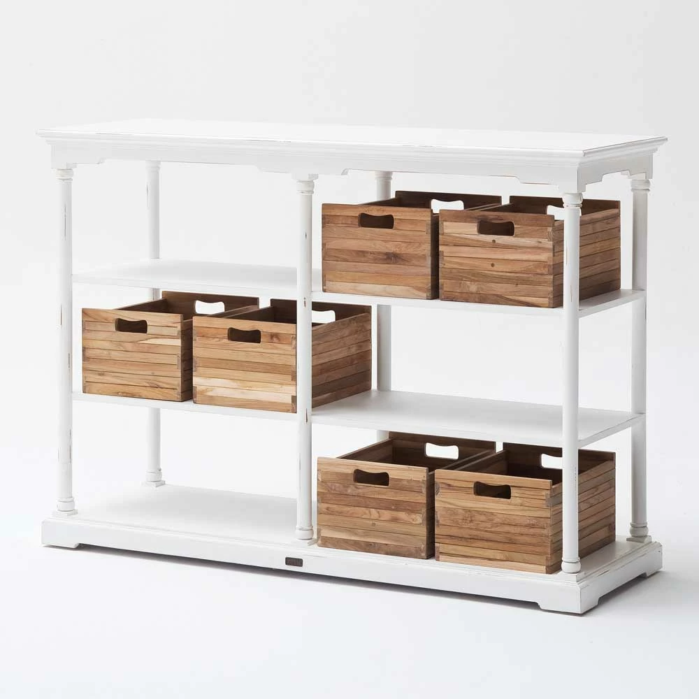 Bester Verkauf 🛒 Used Look Regal In Weiß Nurenos Mit 6 Holzkästen ❤️ 4 Bester Verkauf 🛒 Used Look Regal In Weiß Nurenos Mit 6 Holzkästen ❤️ – Bild 4