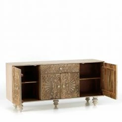 Blitzangebot 💯 Vintage Landhaus Design Sideboard In White Wash - Zinova 👍 -Reanna Shop vintage landhaus design sideboard in white wash aus mangobaum massivholz zinova 04