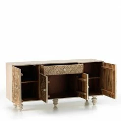 Blitzangebot 💯 Vintage Landhaus Design Sideboard In White Wash - Zinova 👍 -Reanna Shop vintage landhaus design sideboard in white wash aus mangobaum massivholz zinova 05