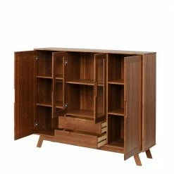 Beste Bewertungen von 🔥 Vitrine Highboard Aus Kiefer In Walnussfarben - Omezko 🥰 -Reanna Shop vitrine highboard aus kiefer in walnussfarben 140 cm breit omezko 03