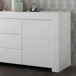 Billig 😍 Weiß Lackiertes Sideboard Mit 184 Cm Breite - Mikes I 😀 -Reanna Shop weiss lackiertes sideboard mit 184 cm breite 2 tuerig 3 schubladen mikes i 03