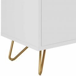 Coupon ✔️ Weißes Sideboard 150cm Mit Haarnadel Beinen - Donny 👏 -Reanna Shop weisses sideboard 150cm mit haarnadel beinen kurz in gold aus metall donny 05