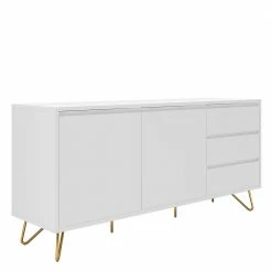 Coupon ✔️ Weißes Sideboard 150cm Mit Haarnadel Beinen - Donny 👏