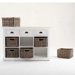 Angebote 👏 Weißes Sideboard Venzeno Im Landhausstil ✨ 9 Angebote 👏 Weißes Sideboard Venzeno Im Landhausstil ✨ -Reanna Shop weisses sideboard im landhausstil mit flechtkoerben venzeno 03