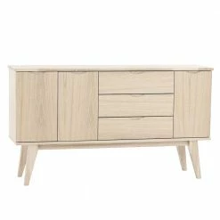 Bestpreis 🥰 White Wash Holz Sideboard In Eiche - Pessoa ✔️