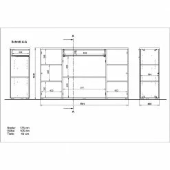 Bestes Angebot ❤️ Wohnraum Sideboard In 180x105x40 Cm - Reestyl 🎁 9 Bestes Angebot ❤️ Wohnraum Sideboard In 180x105x40 Cm - Reestyl 🎁 -Reanna Shop wohnraum sideboard in 180x105x40 cm und weiss glas eiche reestyl 04