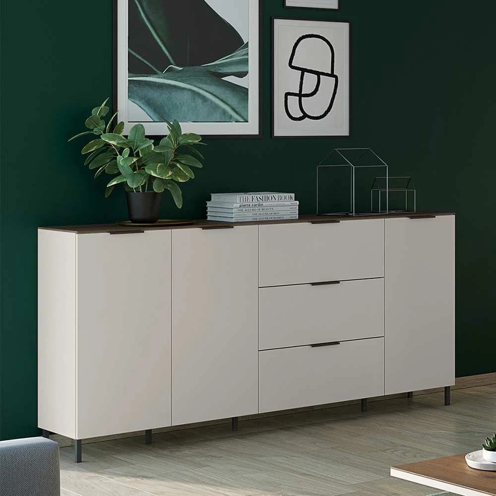 Neu 😀 Wohnzimmer Kommode In Hellgrau & Nussbaum - Anlogian 🛒 2 Neu 😀 Wohnzimmer Kommode In Hellgrau & Nussbaum - Anlogian 🛒 – Bild 2